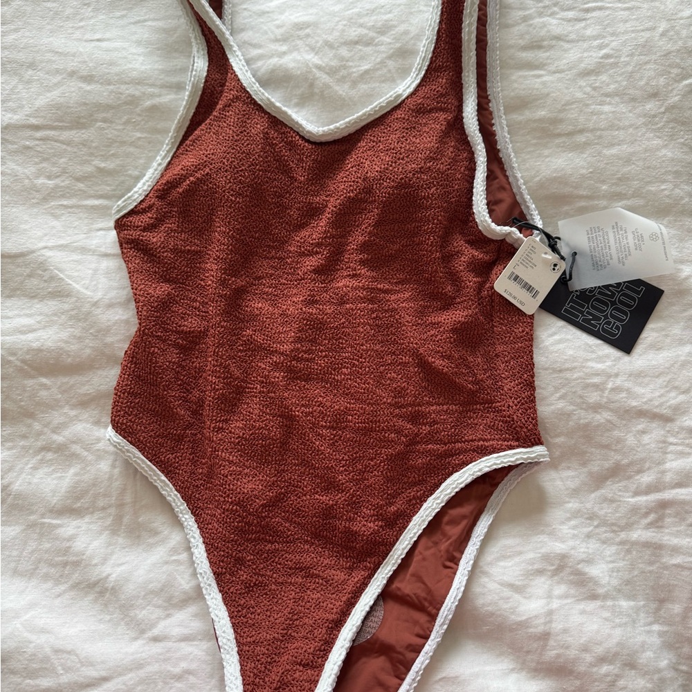 NWT Free People x Its Now Cool Backless One Piece Swimsuit | Rust Color Size L